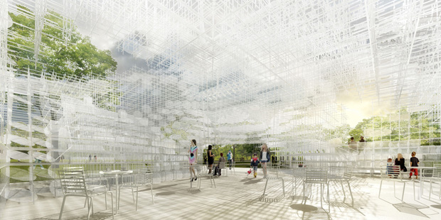 The interior of Sou Fujimoto's proposed 2013 pavilion