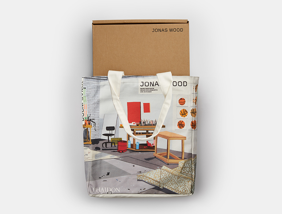 Jonas Wood Contemporary Artist Series monograph and tote bags