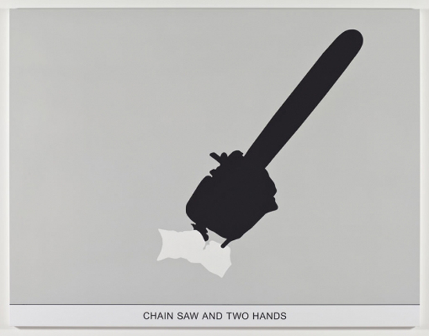Sediment: Chain Saw and Two Hands
(2010) by John Baldessari