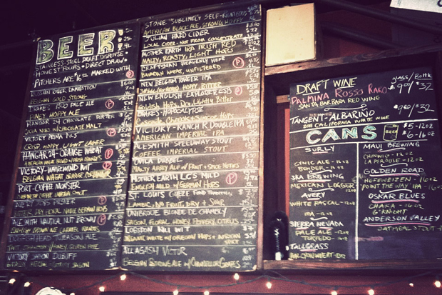 The beer board at the Blind Lady Ale House, Clark Street Ale House, San Diego, California