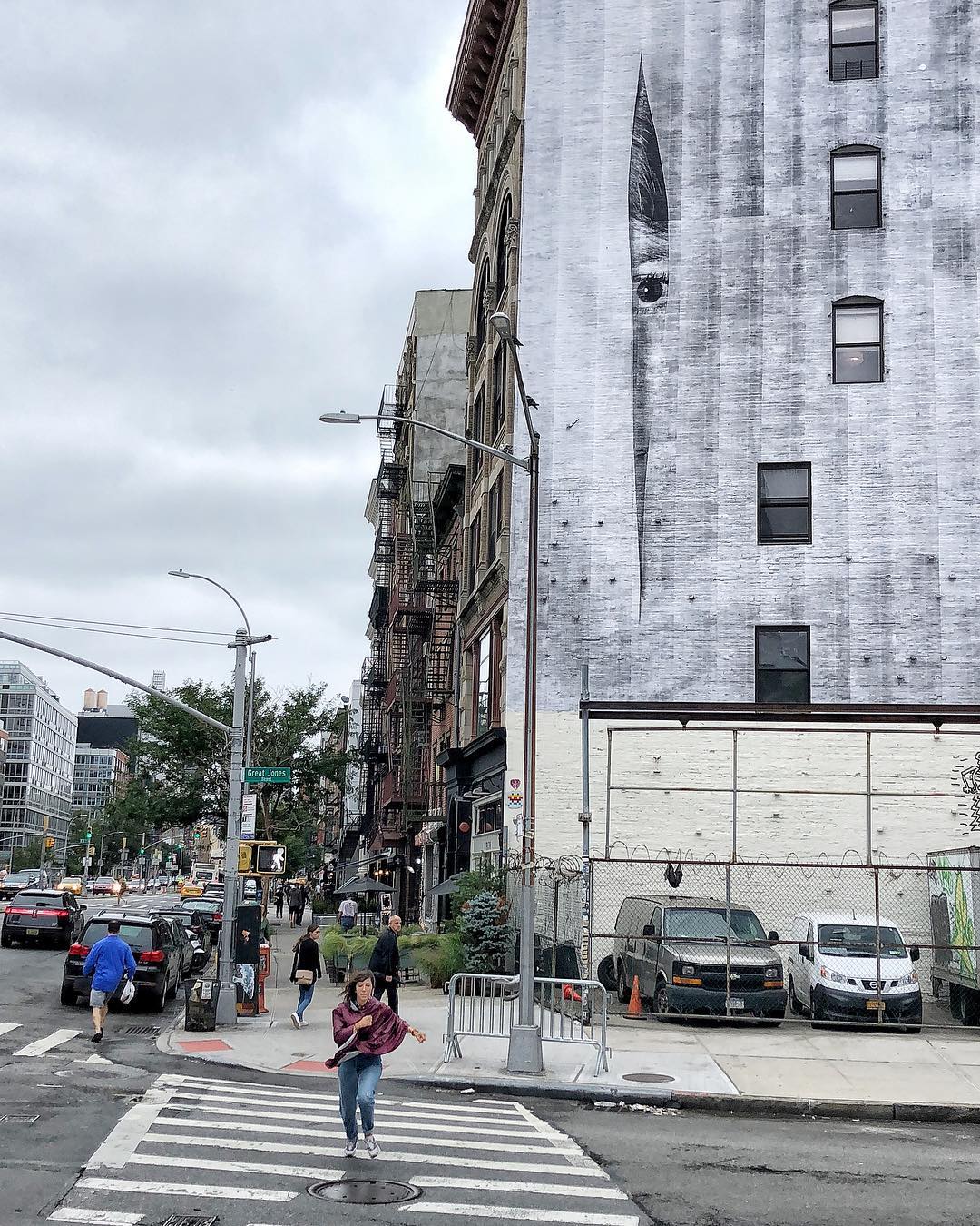 JR's new work on the Bowery. Image courtesy of the artist's Instagram