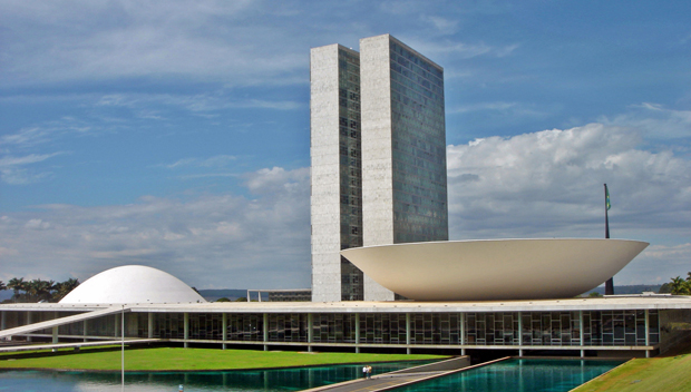 Brasilia's National Congress building, designed by Oscar Niemeyer