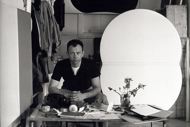 Kelly in his Broad Street studio in New York, 1956. Copyright Ellsworth Kelly