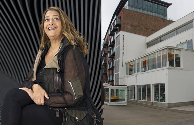 Zaha Hadid (left) and The Design Museum's Shad Thames site (right)