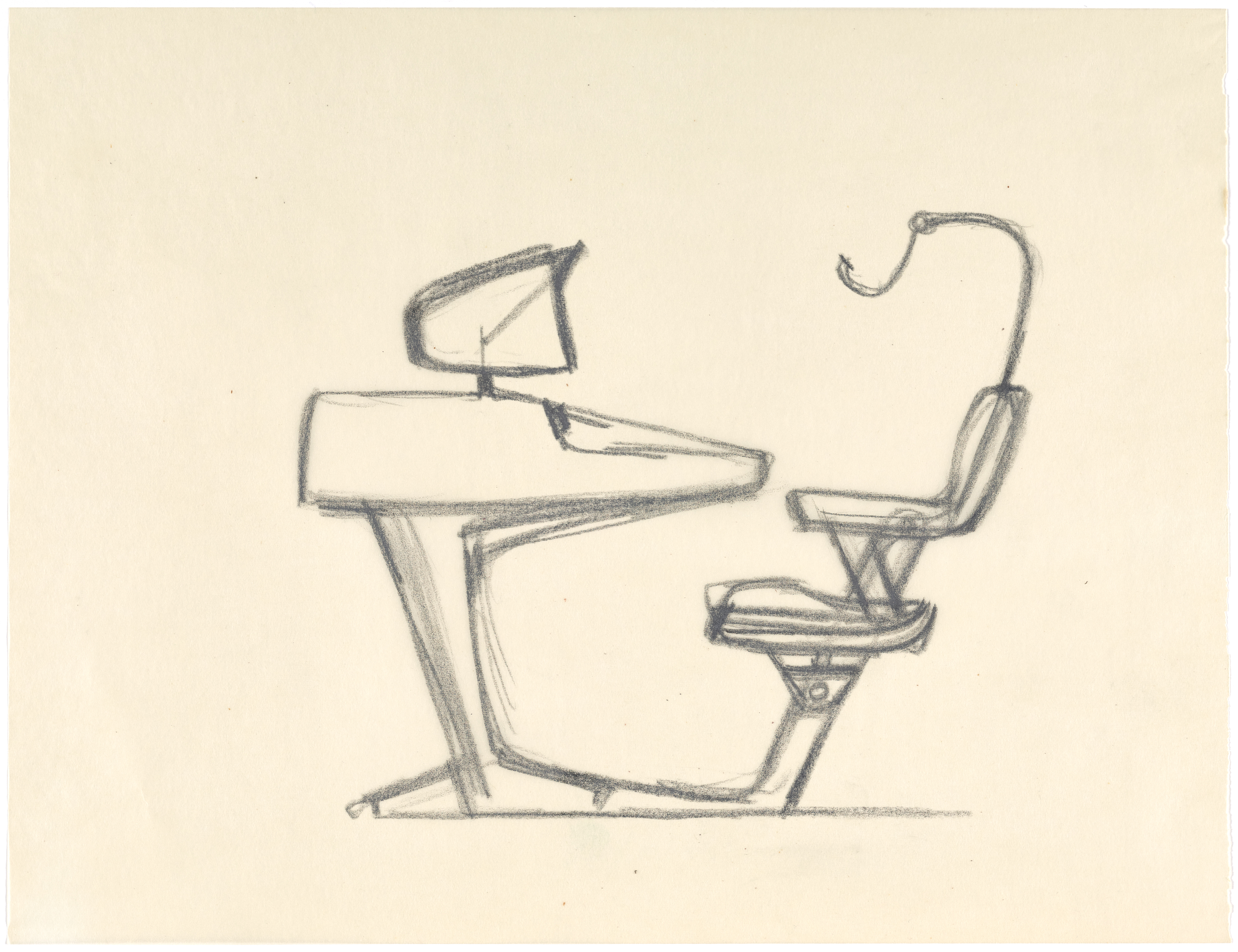 Design for an IBM work station by Gary Huxtable, 1956. Courtesy of the J Paul Getty Trust and Cantor Arts Center 