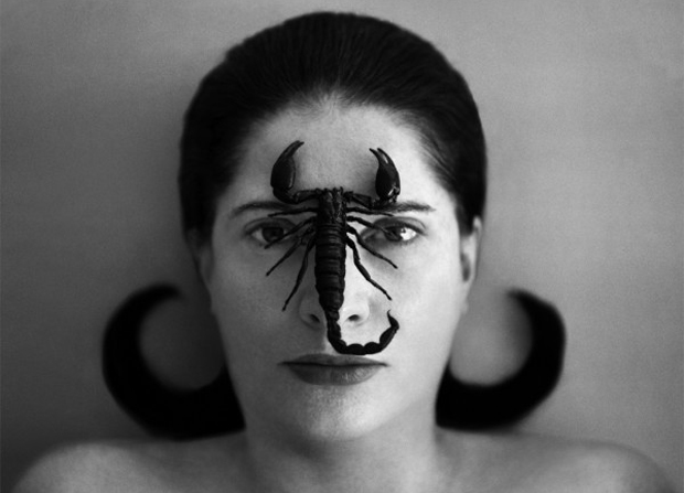 Marina Abramovic, Portrait with Scorpion, Eyes Open (2005)