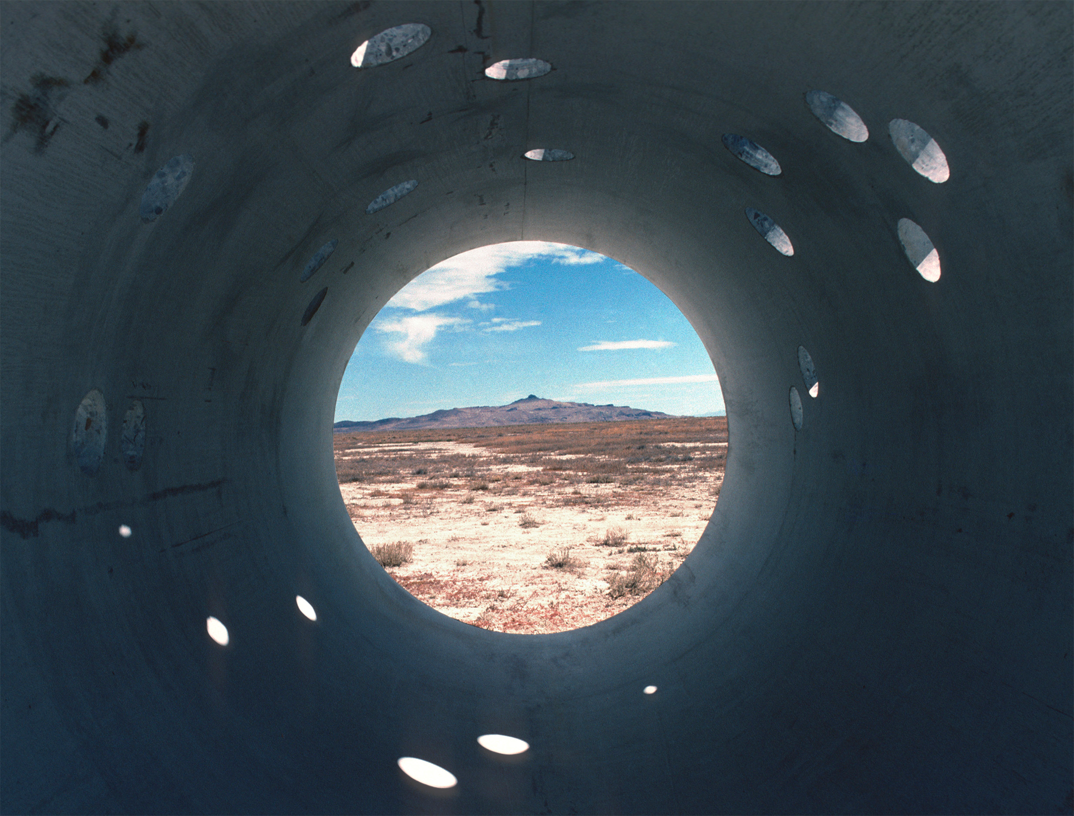 Sun Tunnels (1973) by Nancy Holt. As reproduced in Art & Place: Site-specific Art of the Americas