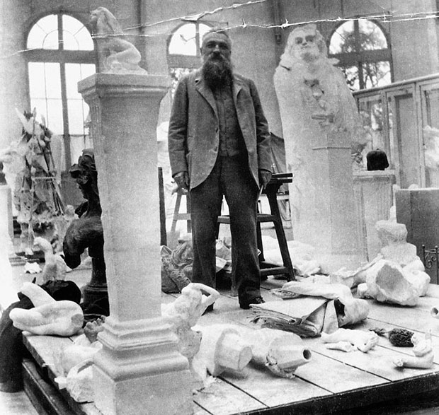 Rodin in His Studio in Meduon, 1902. As reproduced in our Rodin monograph 