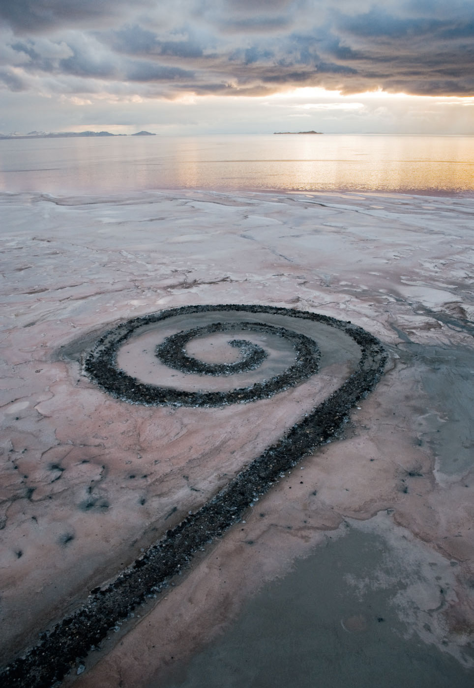 Spiral Jetty (1970) by Robert Smithson. As featured in Art & Place and Destination Art