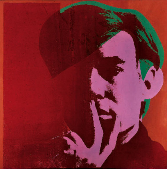 Self-portrait (1967) synthetic resin on canvas by Andy Warhol as featured in our book 500 Self-Portraits